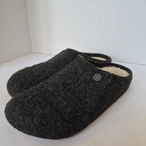 Birkenstock Unisex Zermatt Shearling Wool Felt‎ Black Anthracite Slippers L9 M7